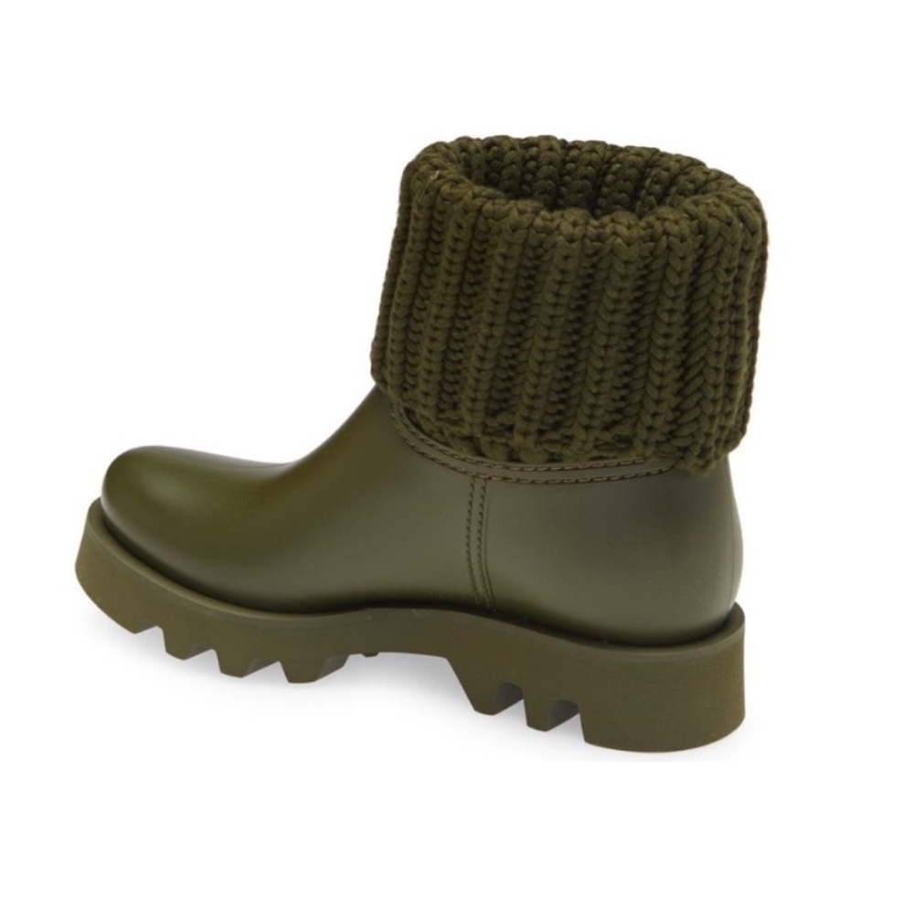 MONCLER | NIB $400 Ginette Waterproof Rain Boot in Olive Green, Size 39 - Picture 2 of 15